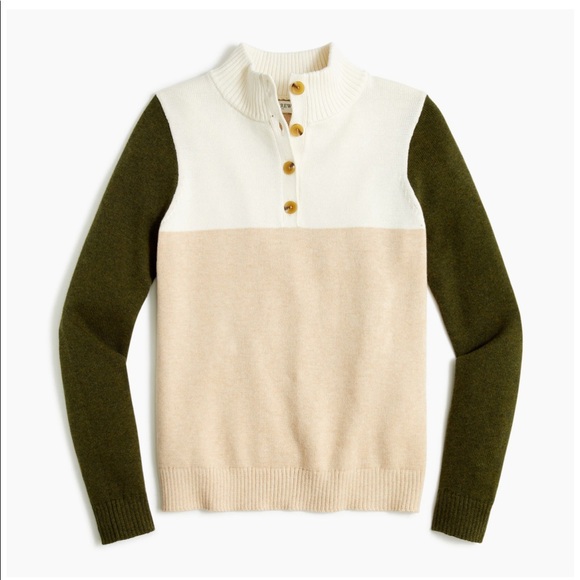 J. Crew Factory Sweaters - J. Crew Button jacquard pullover sweater